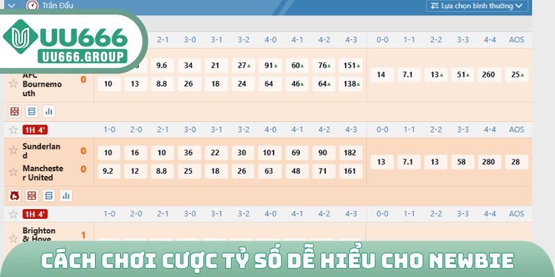 Cách chơi cược tỷ số dễ hiểu cho newbie
