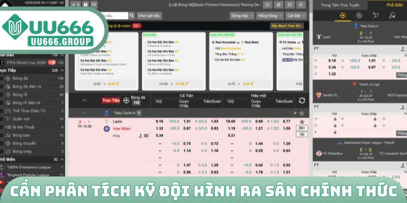 Cần phân tích kỹ đội hình ra sân chính thức