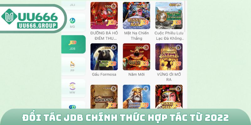 Đối tác JDB chính thức hợp tác từ 2022