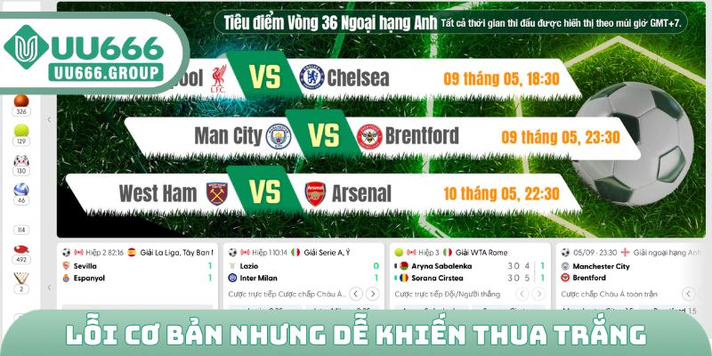 Tổng hợp lỗi cơ bản nhưng dễ khiến thua trắng